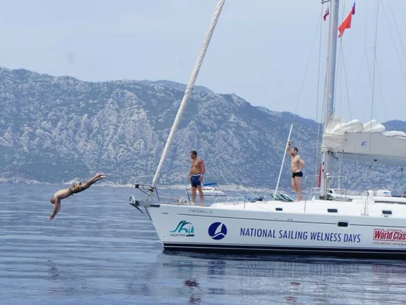 Exterior view of Viktoria II, a Beneteau 50 sailboat at Marmaris, Turkey