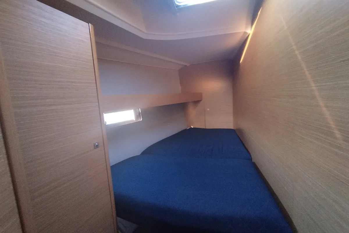 Cabin on Abraxan, a Dufour 460 GL sailboat at Olbia, Italy