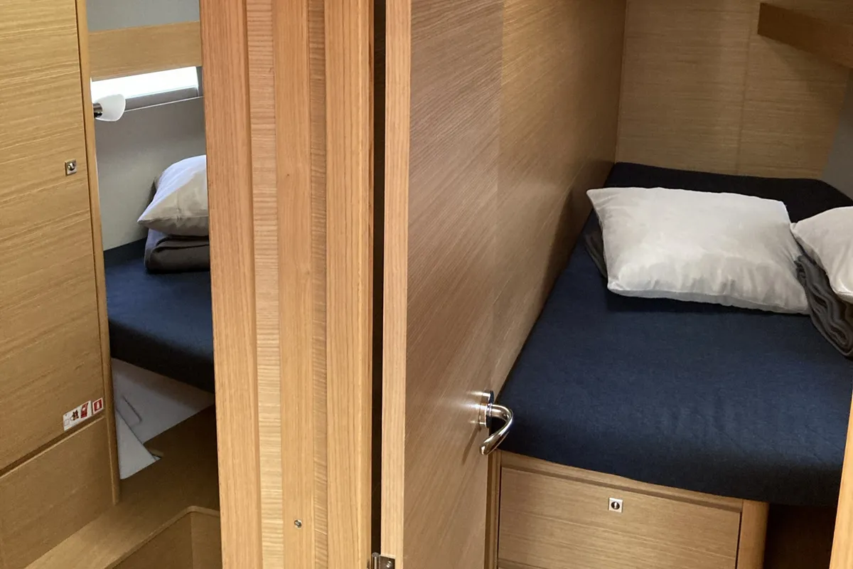 Cabin on Abraxan, a Dufour 460 GL sailboat at Olbia, Italy