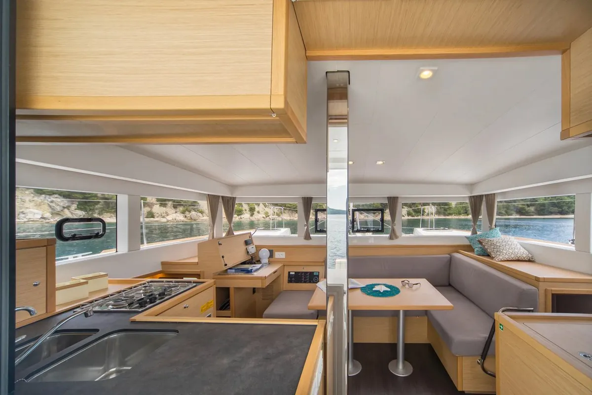 Galley of Amazing, a Lagoon 39 catamaran at Split, Croatia