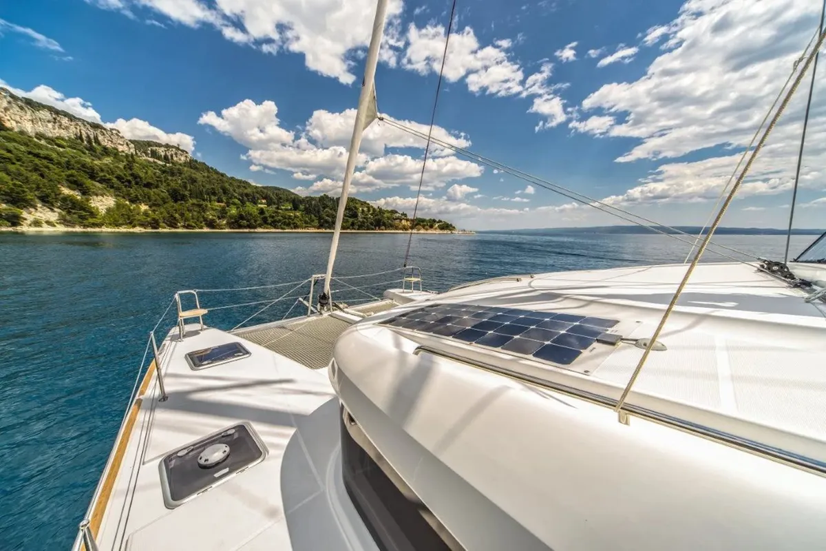 Exterior view of Amazing, a Lagoon 39 catamaran at Split, Croatia
