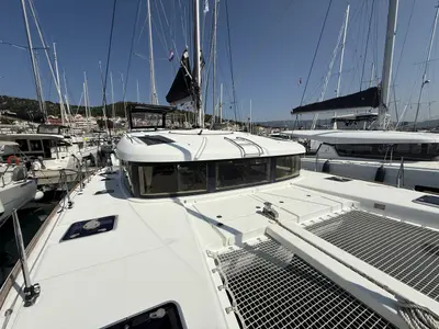 Deck of Amazing, a Lagoon 39 catamaran at Split, Croatia