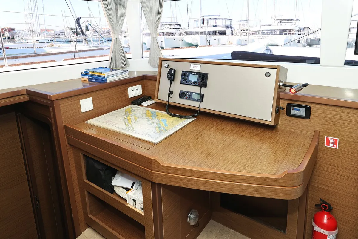 Salon of Lilith, a Lagoon 450 F catamaran at Općina Sukošan, Croatia