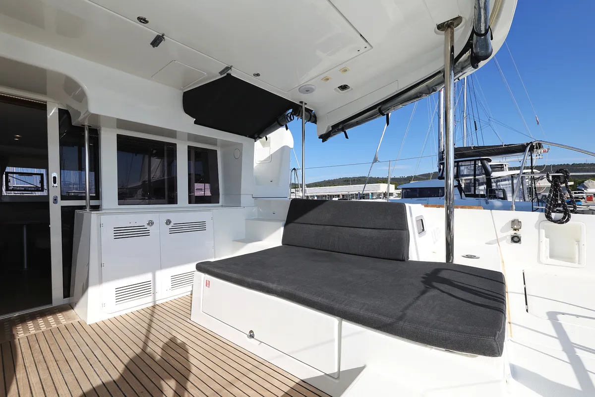 Deck of Lilith, a Lagoon 450 F catamaran at Općina Sukošan, Croatia