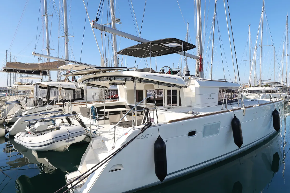 Exterior view of Lilith, a Lagoon 450 F catamaran at Općina Sukošan, Croatia