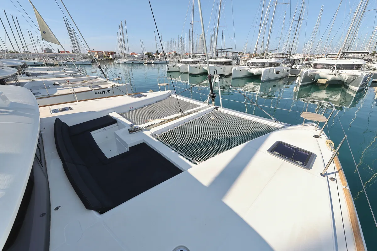 Deck of Lilith, a Lagoon 450 F catamaran at Općina Sukošan, Croatia