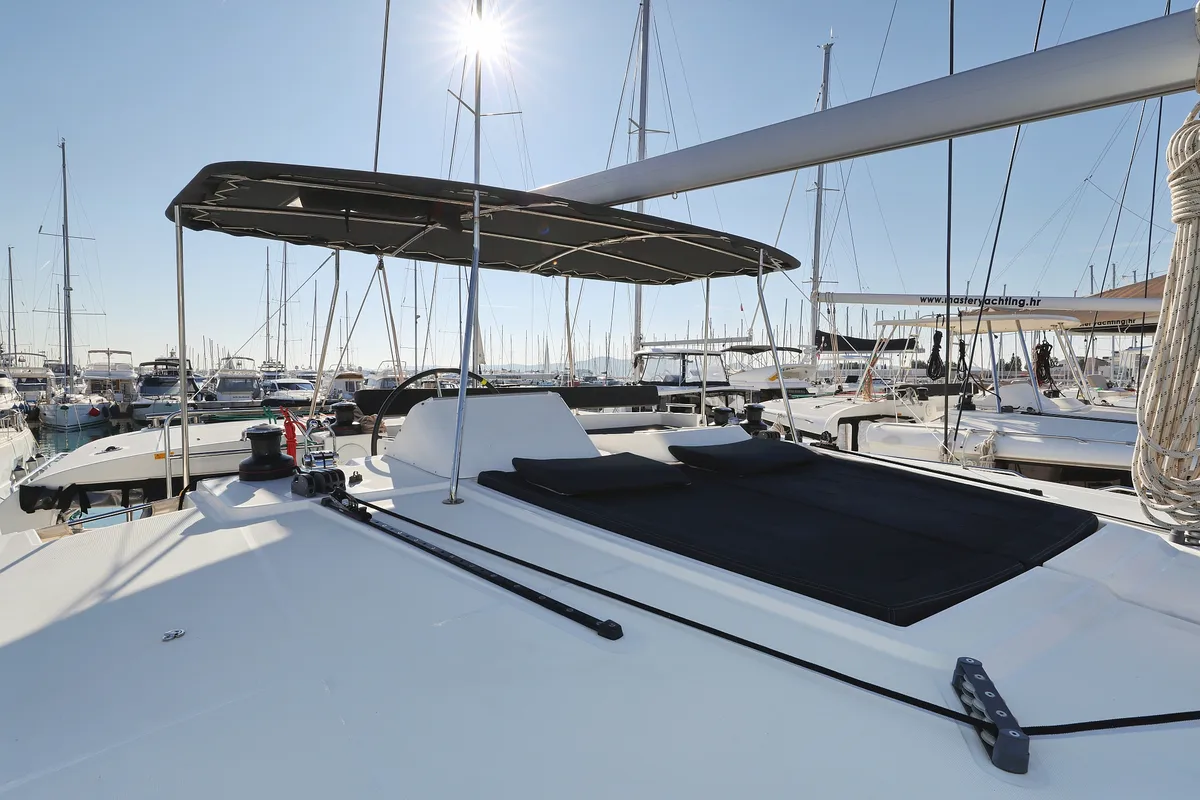 Deck of Lilith, a Lagoon 450 F catamaran at Općina Sukošan, Croatia