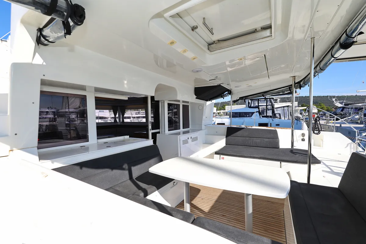 Deck of Lilith, a Lagoon 450 F catamaran at Općina Sukošan, Croatia