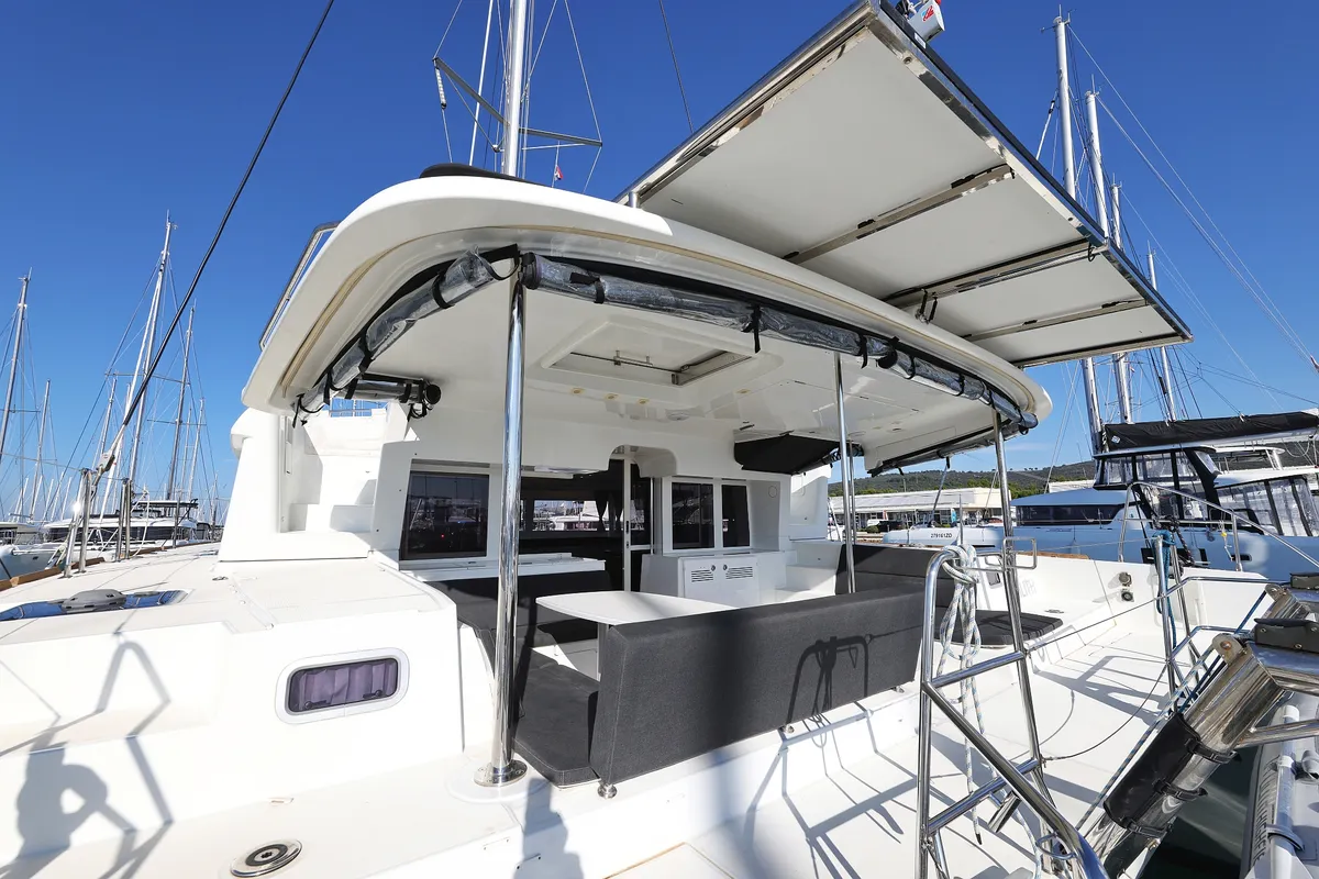 Deck of Lilith, a Lagoon 450 F catamaran at Općina Sukošan, Croatia