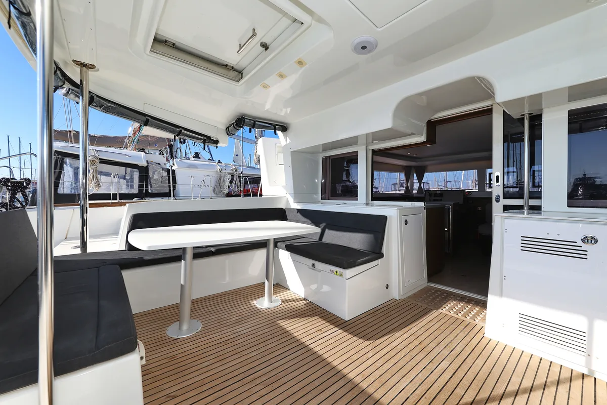 Deck of Lilith, a Lagoon 450 F catamaran at Općina Sukošan, Croatia
