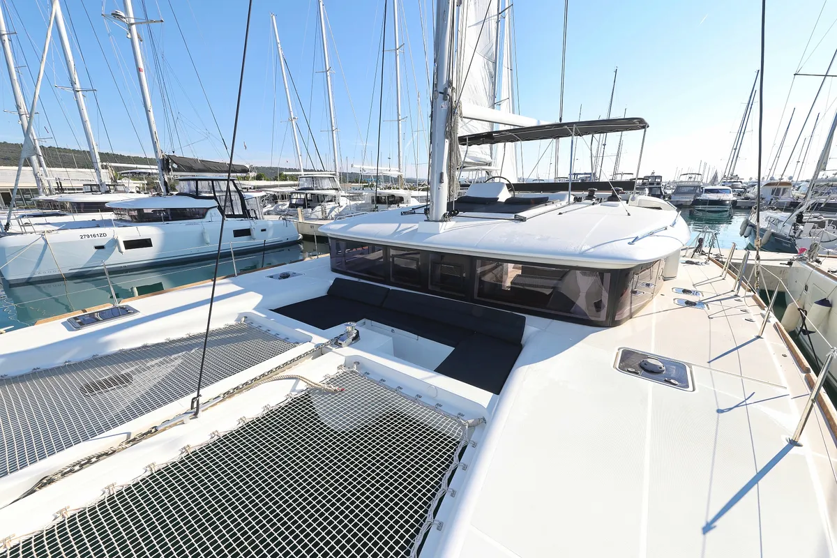 Deck of Lilith, a Lagoon 450 F catamaran at Općina Sukošan, Croatia