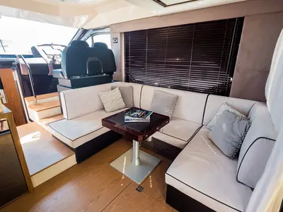 Salon of Stardust, a Sessa Fly 47 motor yacht at Općina Sukošan, Croatia