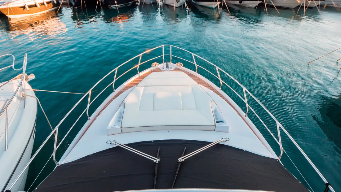 Deck of Stardust, a Sessa Fly 47 motor yacht at Općina Sukošan, Croatia