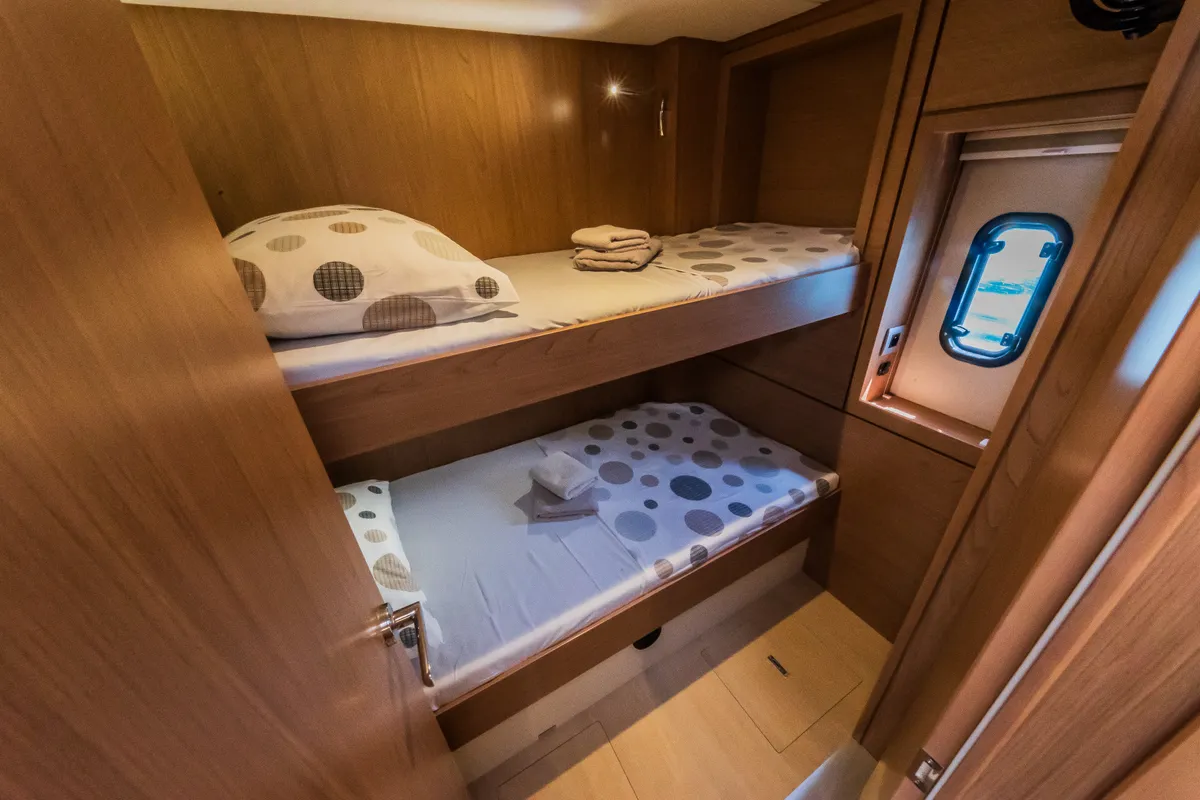 Cabin on C'est la vie, a Bali 4.6 catamaran at Grad Kaštela, Croatia
