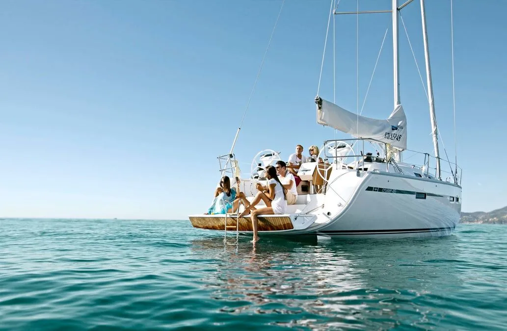 Exterior view of Bavaria Cruiser 46, a sailboat at Fethiye, Turkey