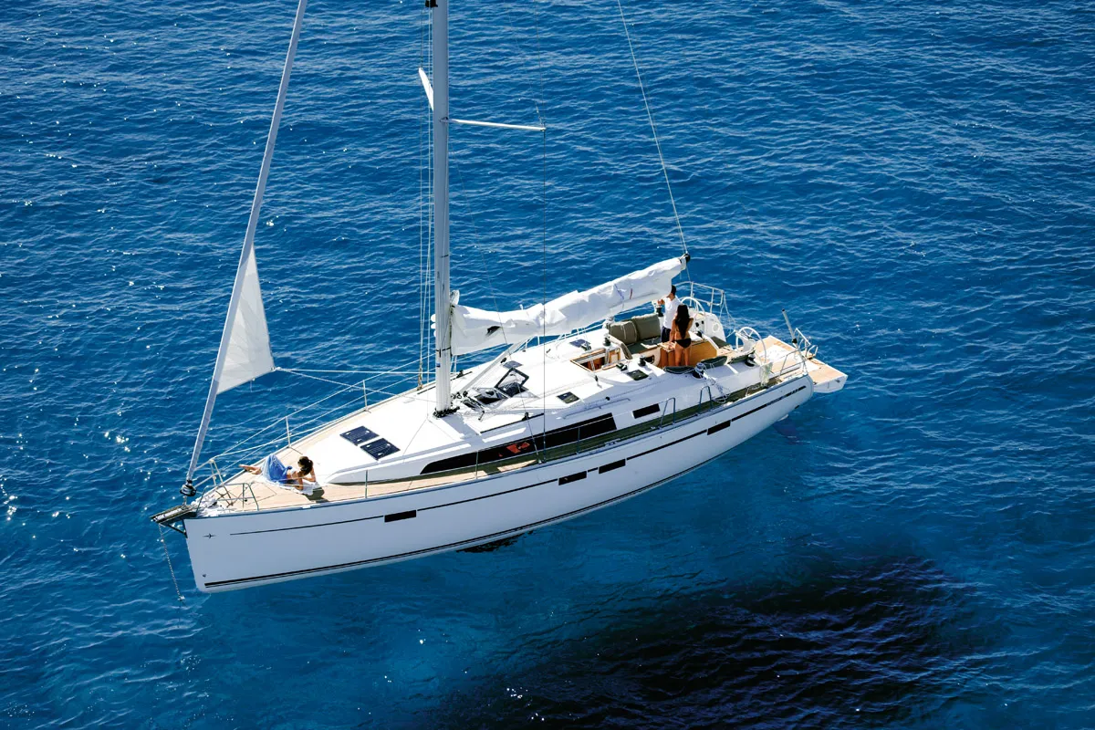 Exterior view of Bavaria Cruiser 46, a sailboat at Fethiye, Turkey