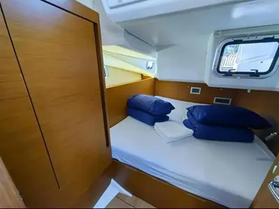 Cabin on AF-SO440N, a Jeanneau Sun Odyssey 440 sailboat at Athens, Greece