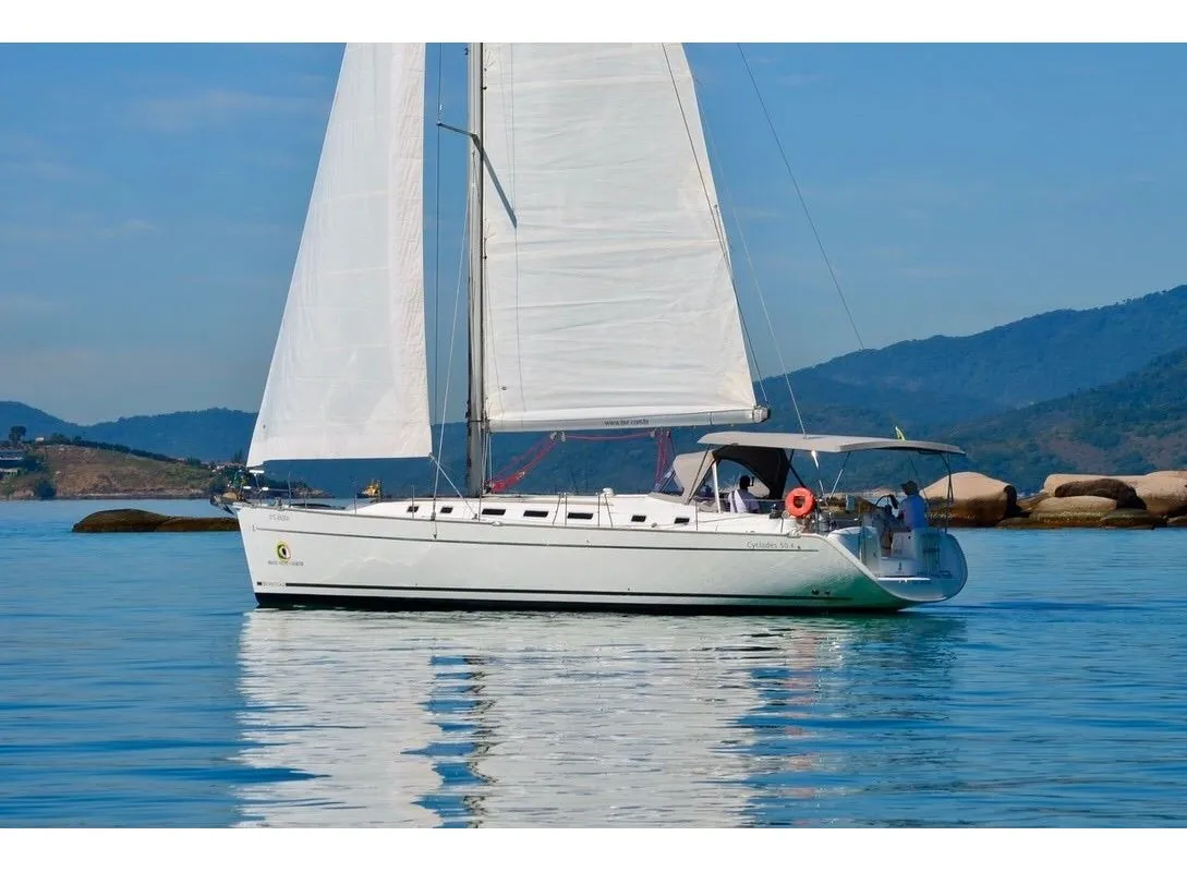 Exterior view of Bycangra, a Beneteau Cyclades 50.4 sailboat at Angra dos Reis, Brazil
