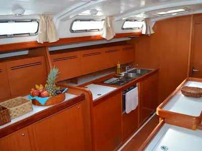 Galley of Bycangra, a Beneteau Cyclades 50.4 sailboat at Angra dos Reis, Brazil