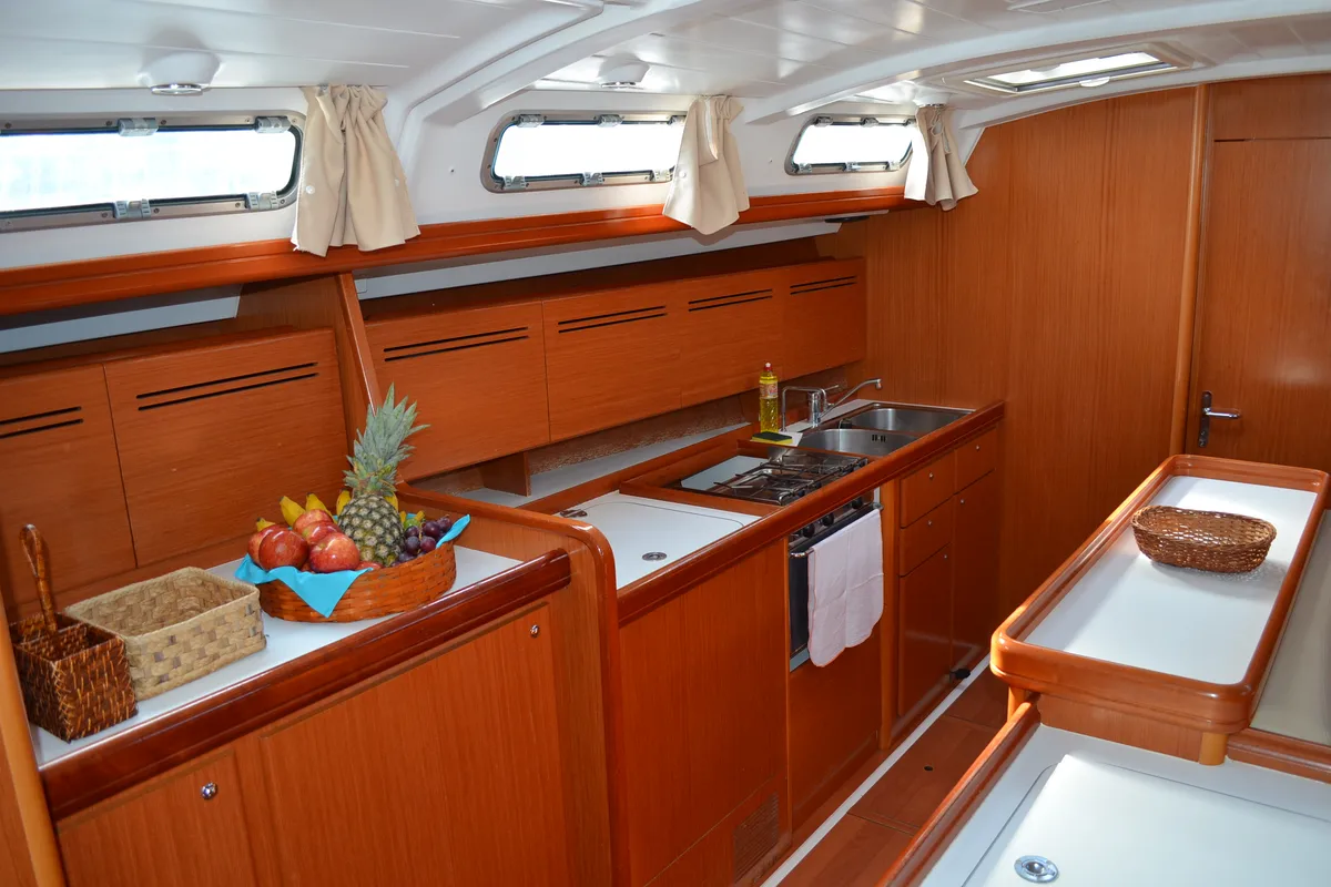 Galley of Bycangra, a Beneteau Cyclades 50.4 sailboat at Angra dos Reis, Brazil