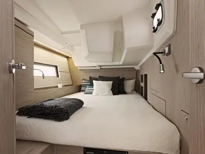 Cabin on Gkilia Mare, a Beneteau Oceanis 46.1 sailboat at Athens, Greece