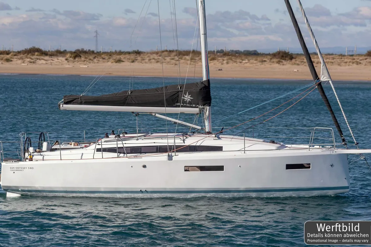 Exterior view of Leo, a Jeanneau Sun Odyssey 380 sailboat at Grad Biograd na Moru, Croatia