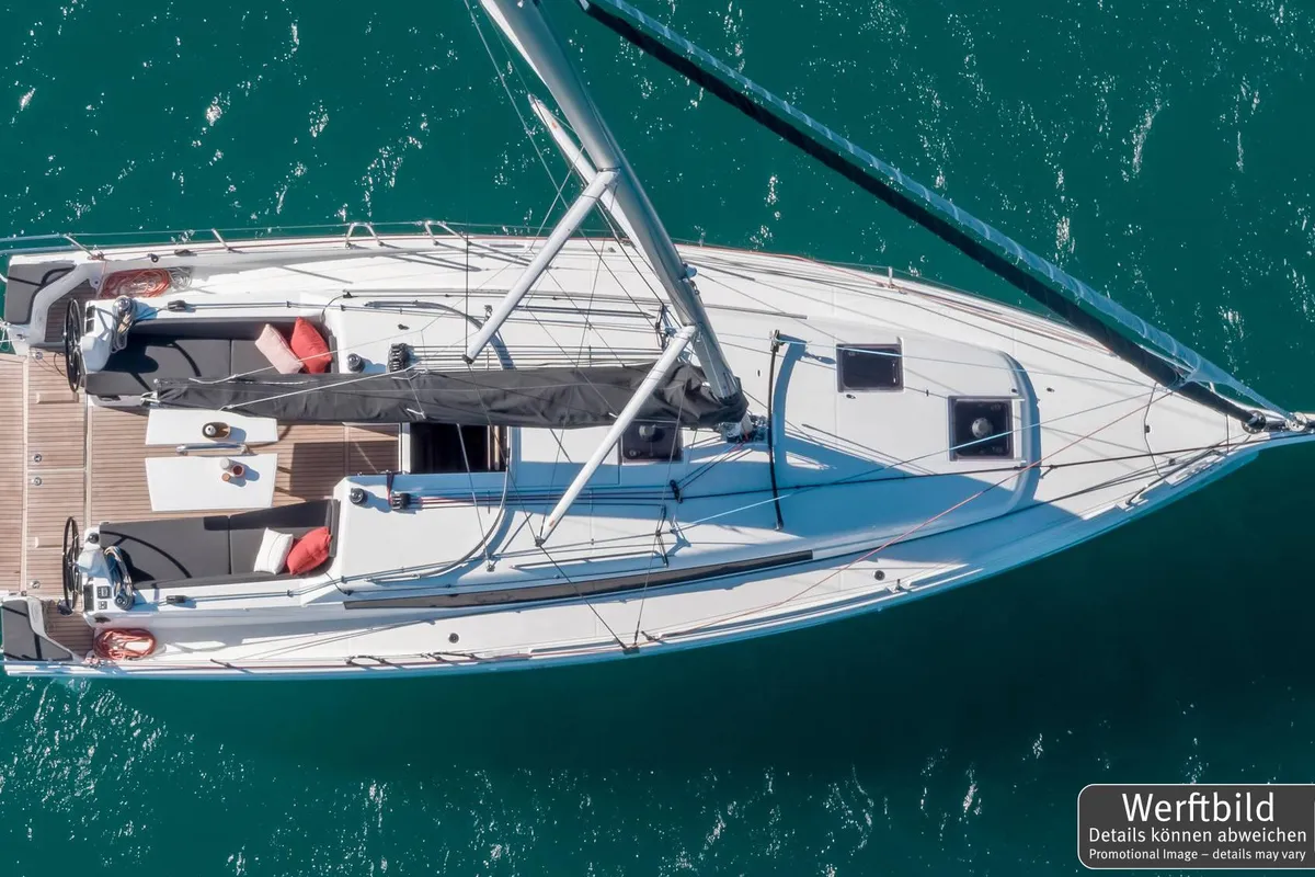 Deck of Leo, a Jeanneau Sun Odyssey 380 sailboat at Grad Biograd na Moru, Croatia