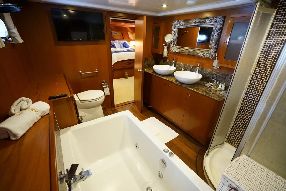 Head on Arabella, a Custom Made Arabella motor yacht at Bodrum, Turkey