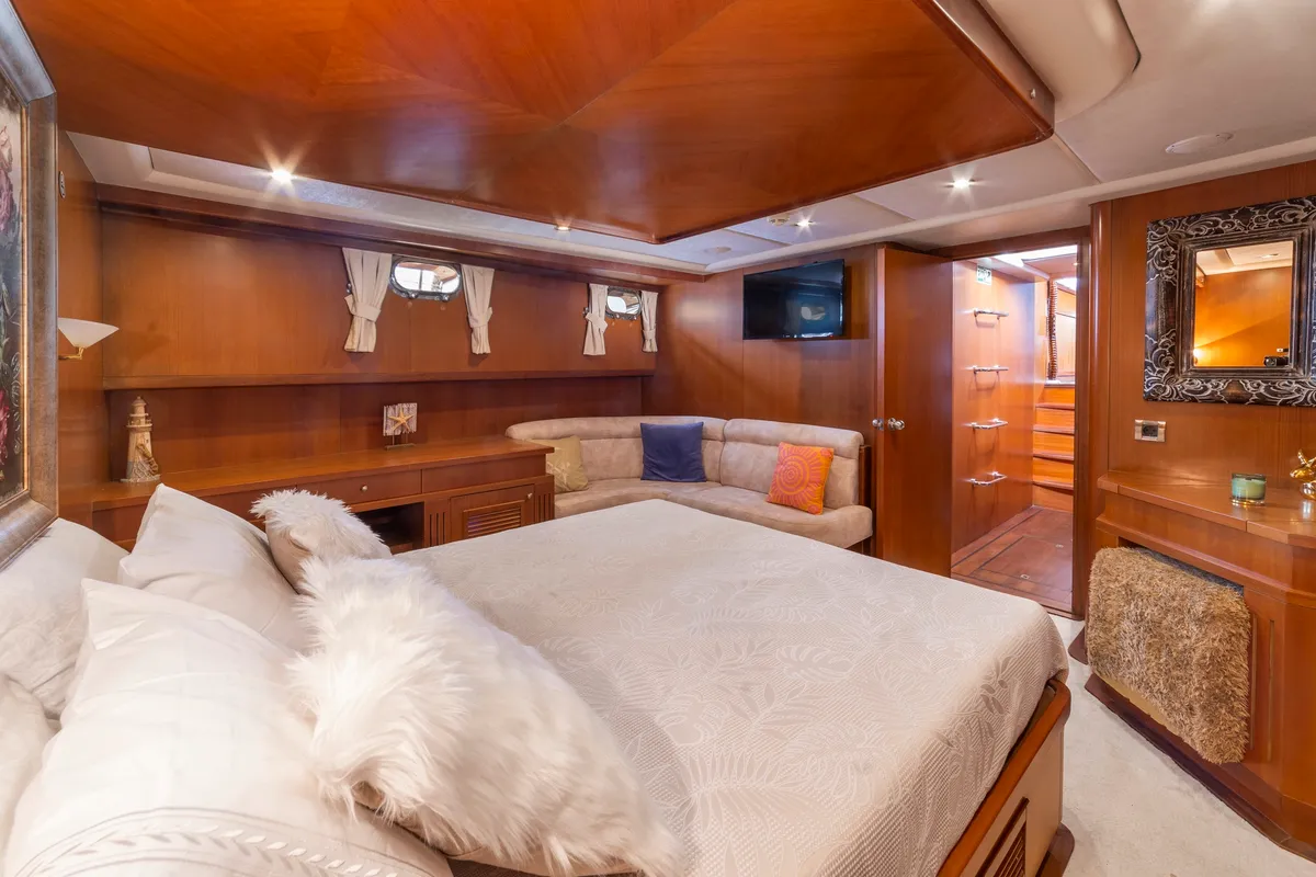 Cabin on Arabella, a Custom Made Arabella motor yacht at Bodrum, Turkey