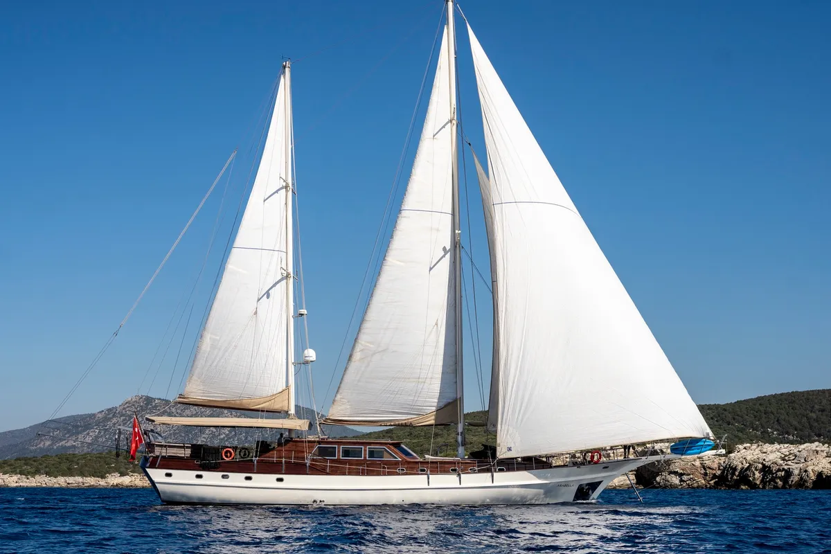 Exterior view of Arabella, a Custom Made Arabella motor yacht at Bodrum, Turkey