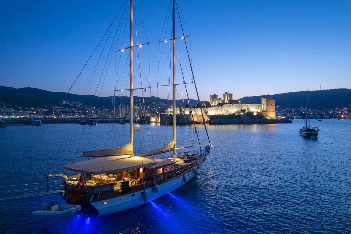 Exterior view of Arabella, a Custom Made Arabella motor yacht at Bodrum, Turkey