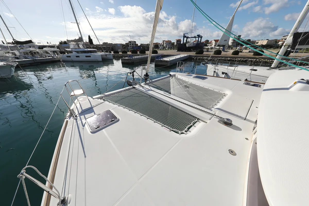 Deck of Maja V, a Lagoon 400 S2 catamaran at Općina Sukošan, Croatia