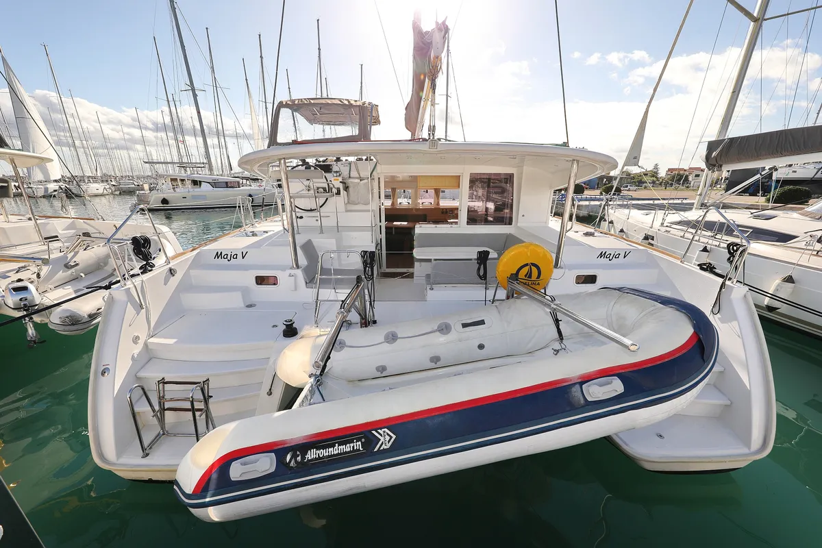Exterior view of Maja V, a Lagoon 400 S2 catamaran at Općina Sukošan, Croatia