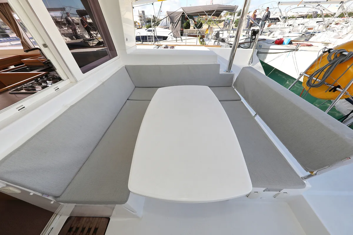 Deck of Maja V, a Lagoon 400 S2 catamaran at Općina Sukošan, Croatia