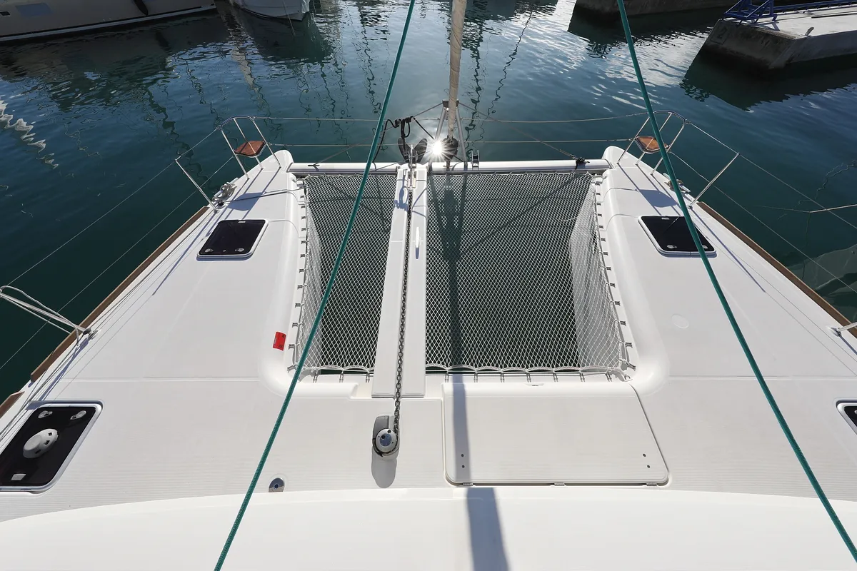 Deck of Maja V, a Lagoon 400 S2 catamaran at Općina Sukošan, Croatia