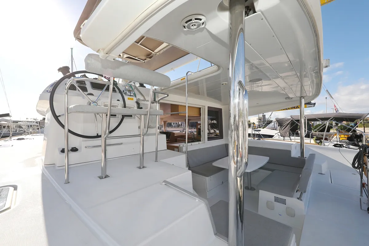 Deck of Maja V, a Lagoon 400 S2 catamaran at Općina Sukošan, Croatia