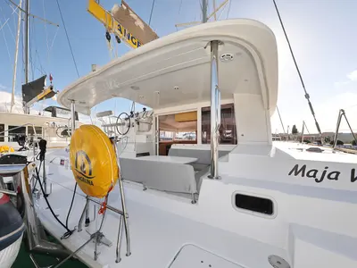 Deck of Maja V, a Lagoon 400 S2 catamaran at Općina Sukošan, Croatia