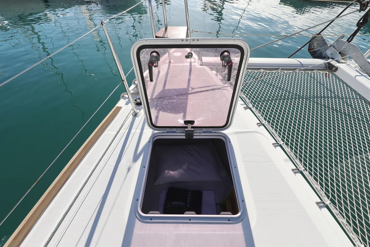 Deck of Maja V, a Lagoon 400 S2 catamaran at Općina Sukošan, Croatia