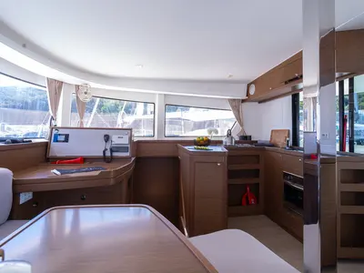Salon of Fleur de Sel, a Lagoon 42 catamaran at Grad Pula, Croatia