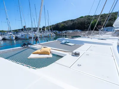Deck of Fleur de Sel, a Lagoon 42 catamaran at Grad Pula, Croatia