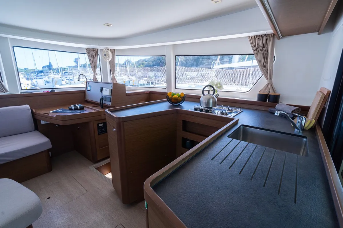 Galley of Fleur de Sel, a Lagoon 42 catamaran at Grad Pula, Croatia