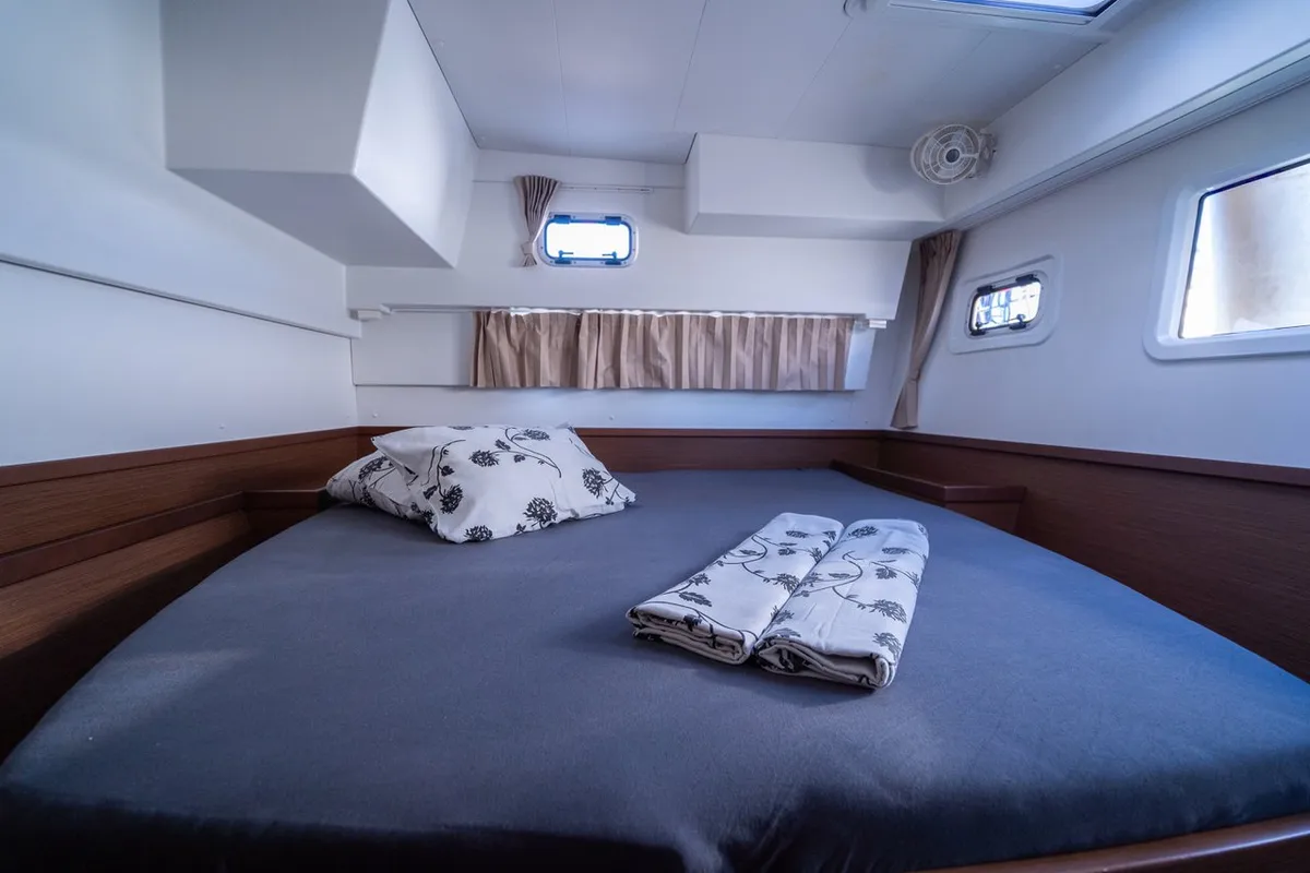 Cabin on Fleur de Sel, a Lagoon 42 catamaran at Grad Pula, Croatia