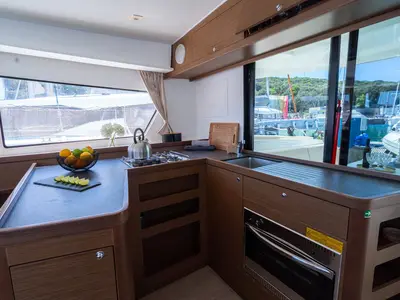 Galley of Fleur de Sel, a Lagoon 42 catamaran at Grad Pula, Croatia