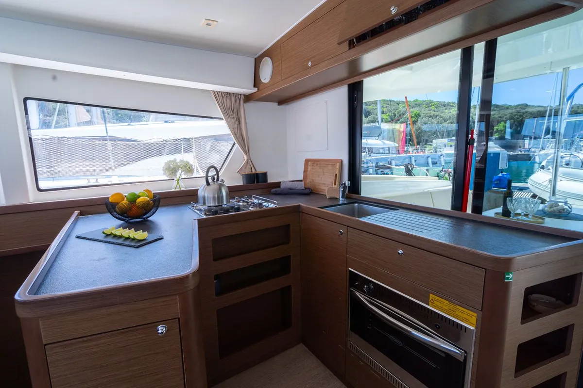 Galley of Fleur de Sel, a Lagoon 42 catamaran at Grad Pula, Croatia