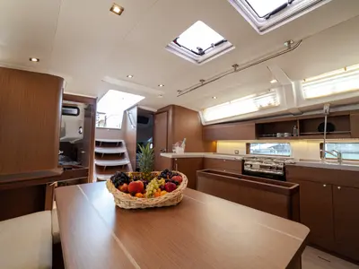 Galley of Sail Delta, a Beneteau Oceanis 46.1 sailboat at Marmaris, Turkey