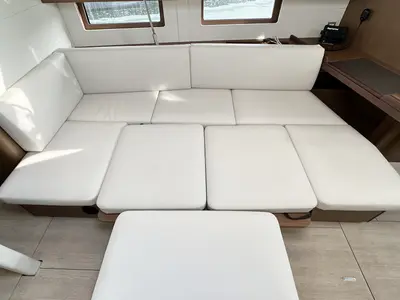 Salon of Sophia, a Beneteau Oceanis 46.1 sailboat at Palma de Mallorca, Spain