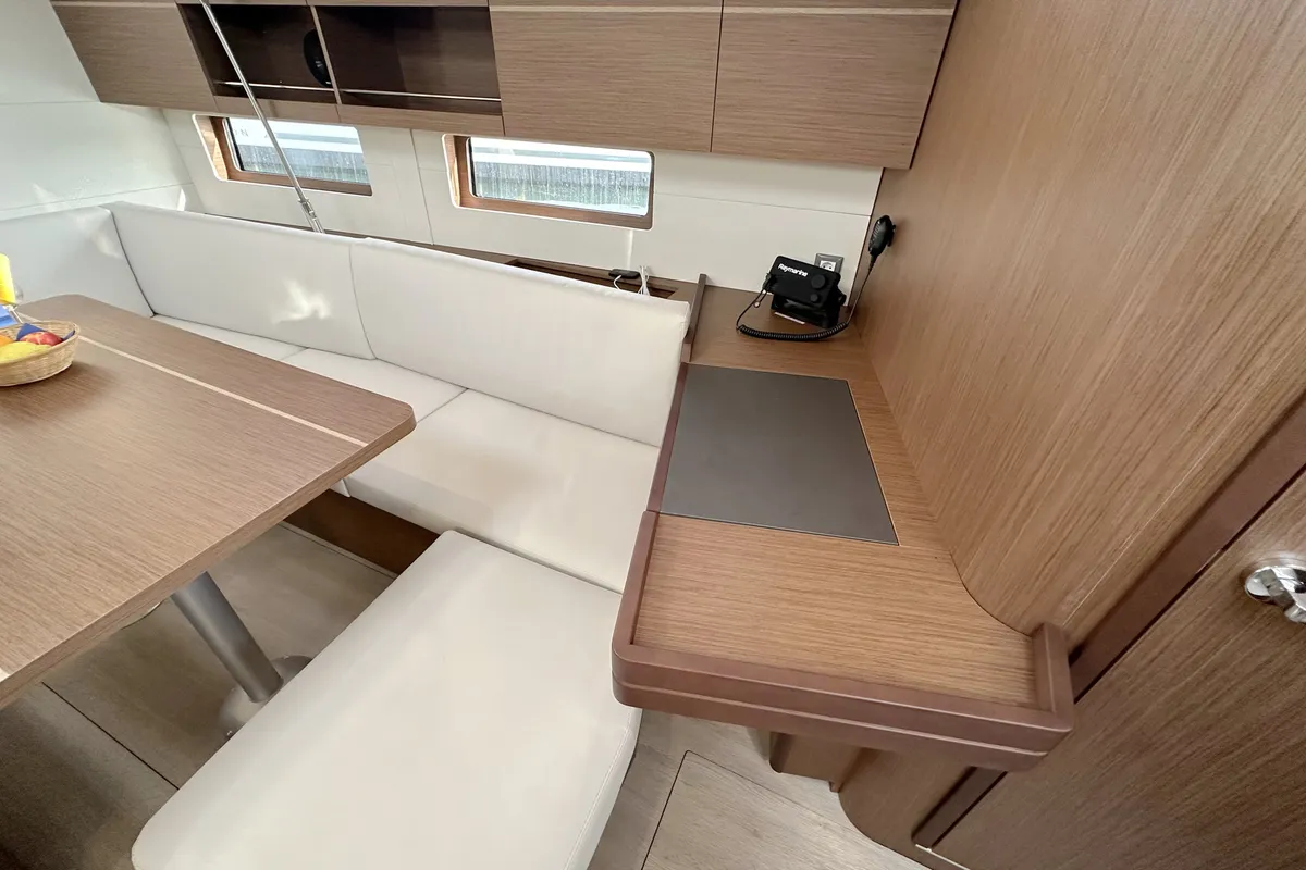 Salon of Sophia, a Beneteau Oceanis 46.1 sailboat at Palma de Mallorca, Spain