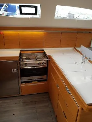 Galley of Lasta, a Elan Impression 45 sailboat at Grad Šibenik, Croatia