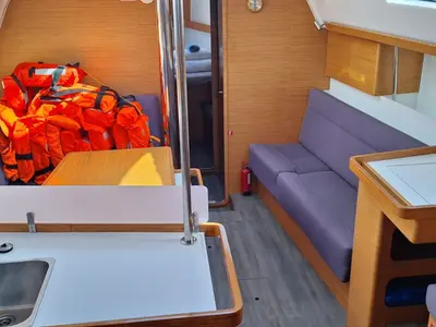 Galley of Lasta, a Elan Impression 45 sailboat at Grad Šibenik, Croatia