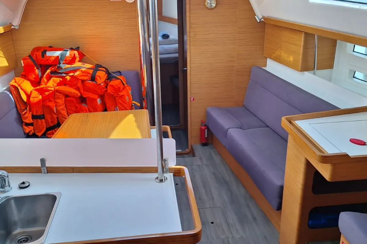 Galley of Lasta, a Elan Impression 45 sailboat at Grad Šibenik, Croatia